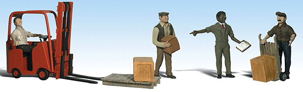Woodland Scenics HO Scale A1911 Scenic Accents Workers with Forklift (pack of 6)