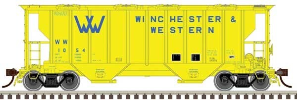 Atlas HO scale model covered hopper - Atlas 2-bay Portec 3000 Covered Hopper Winchester & Western #1017 HO SCALE