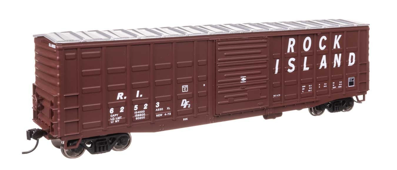 Walthers HO scale model boxcar - Walthers 50' Waffle Side Boxcar Rock Island #62729 HO Scale