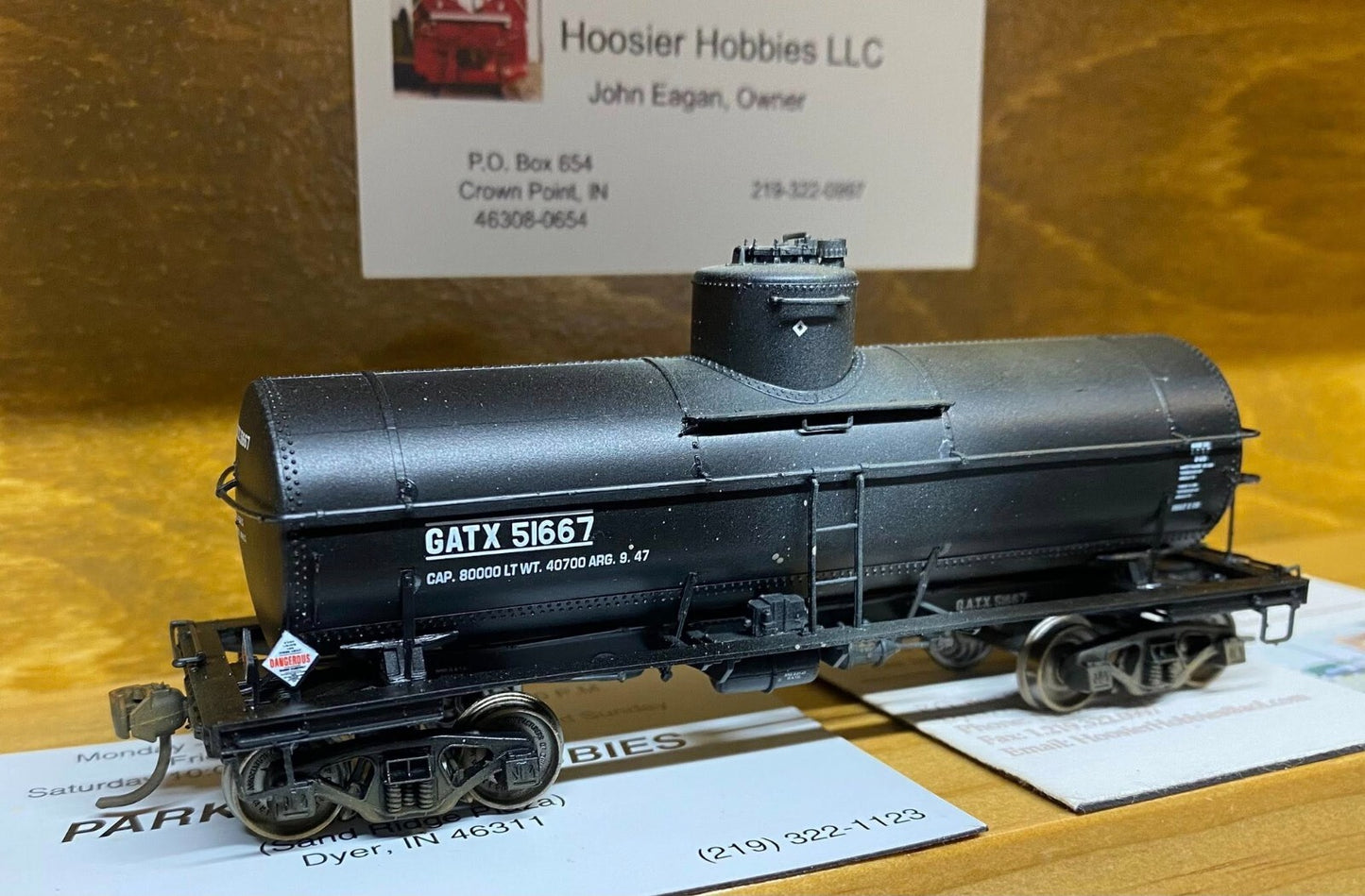 Proto 2000 HO scale model tank car - Proto 2000 8,000 gallon tankcar GATX #51667 Built/Weathered HO Scale