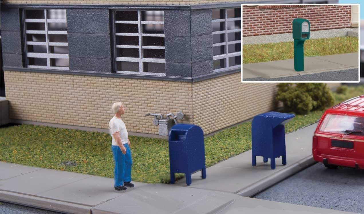 Walthers HO scale model railroad parts & accessories - Walthers HO Scale Kit Modern Roadside and City Mailboxes