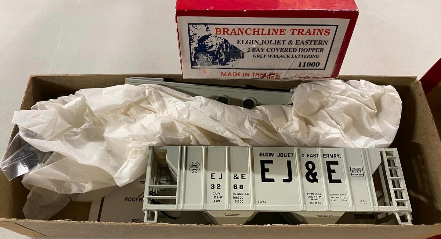 Branchline HO scale model freight car - Branchline Trains 34' cov hpr Elgin Joliet & Eastern #3268 !