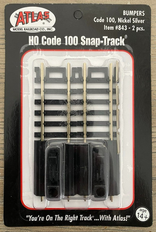 Atlas HO scale model railroad track - Atlas Track Code 100 Nickel Silver Rail Bumper 2-pieces