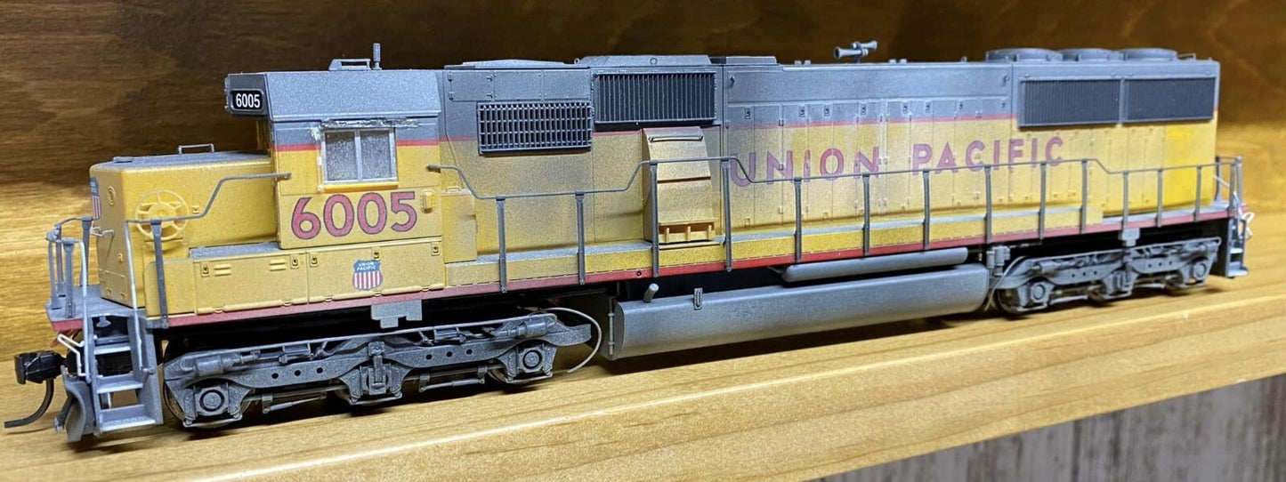 Proto 2000 HO scale model locomotive - Proto 2000 EMD SD60 Union Pacific #6005 custom weathered HO Scale