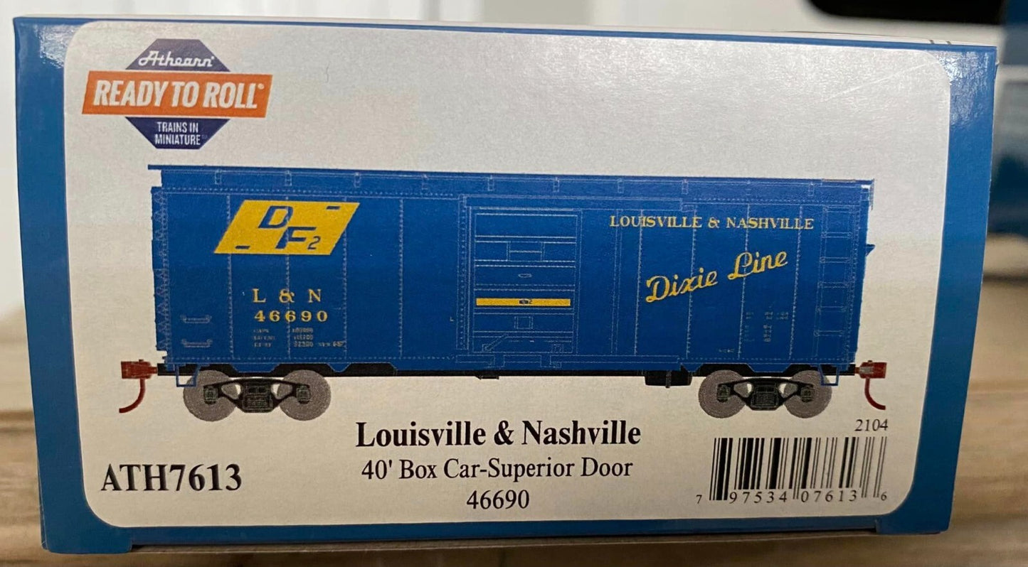 Athearn HO scale model boxcar - Athearn 40' boxcar L&N "Dixie Line" OOP Since 2017!