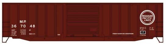 Accurail HO scale model boxcar - Accurail 50' Boxcar Missouri Pacific #367048 HO Scale Kit