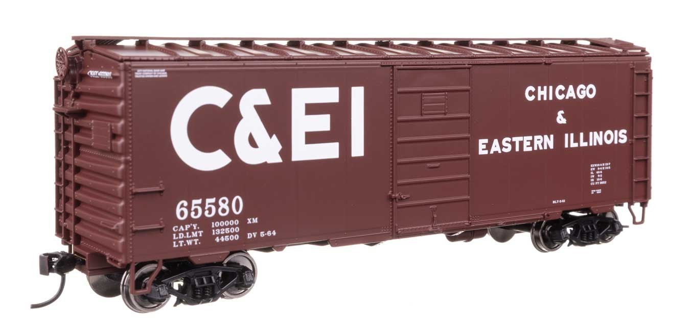 Walthers HO scale model boxcar - Walthers 40' PS-1 boxcar Chicago & Eastern Illinois #65588