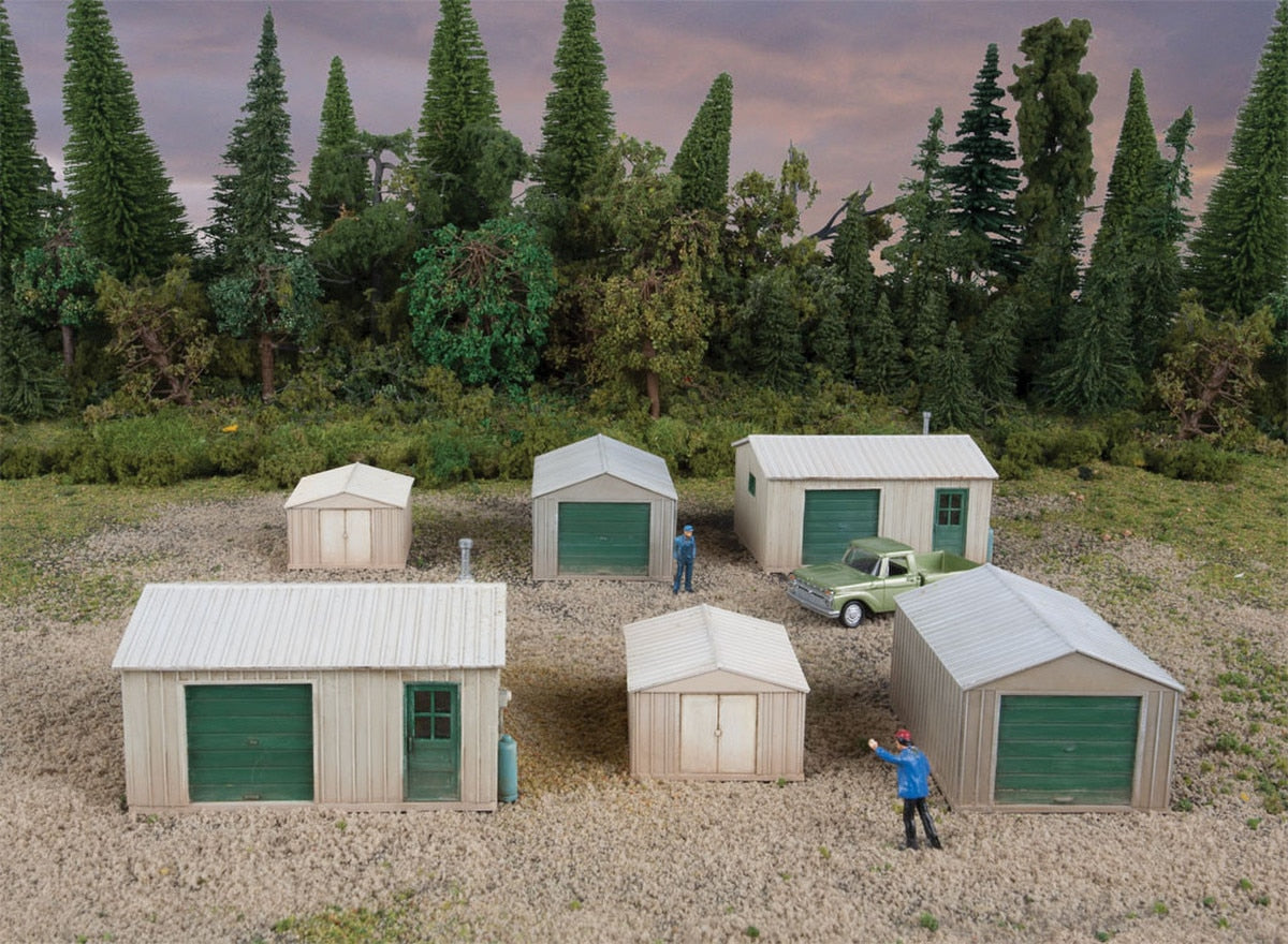 Walthers HO 933-4123 Structure Metal Yard Shed - Kit - 2pk of 3