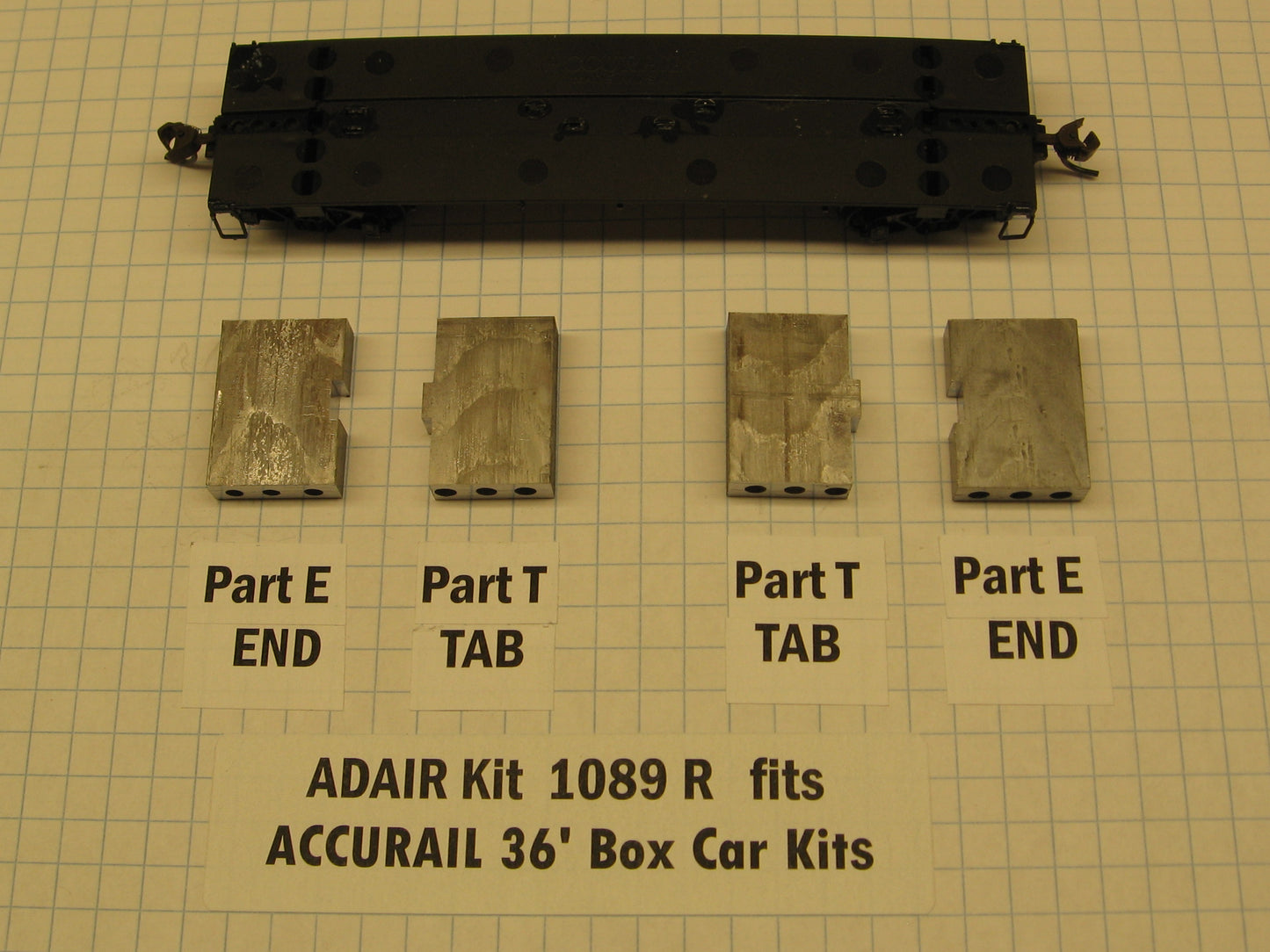 36’ Double Sheath Boxcar / 36’ Fowler Wood Boxcar Weight Kit