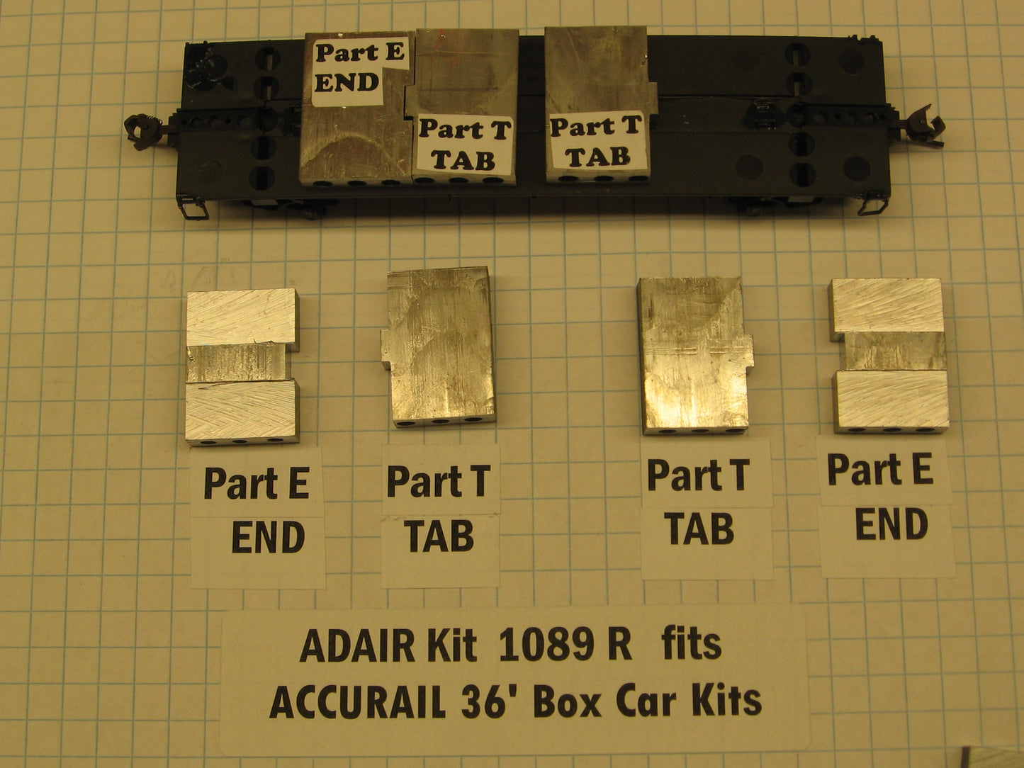 Weight Kit HO Scale 36’ Double Sheath Boxcar / 36’ Fowler Wood Boxcar