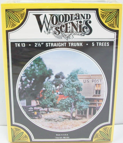 Woodland Scenics HO TK 13 Scenery Vintage 2 1/2" Straight Trees (5 Trees)