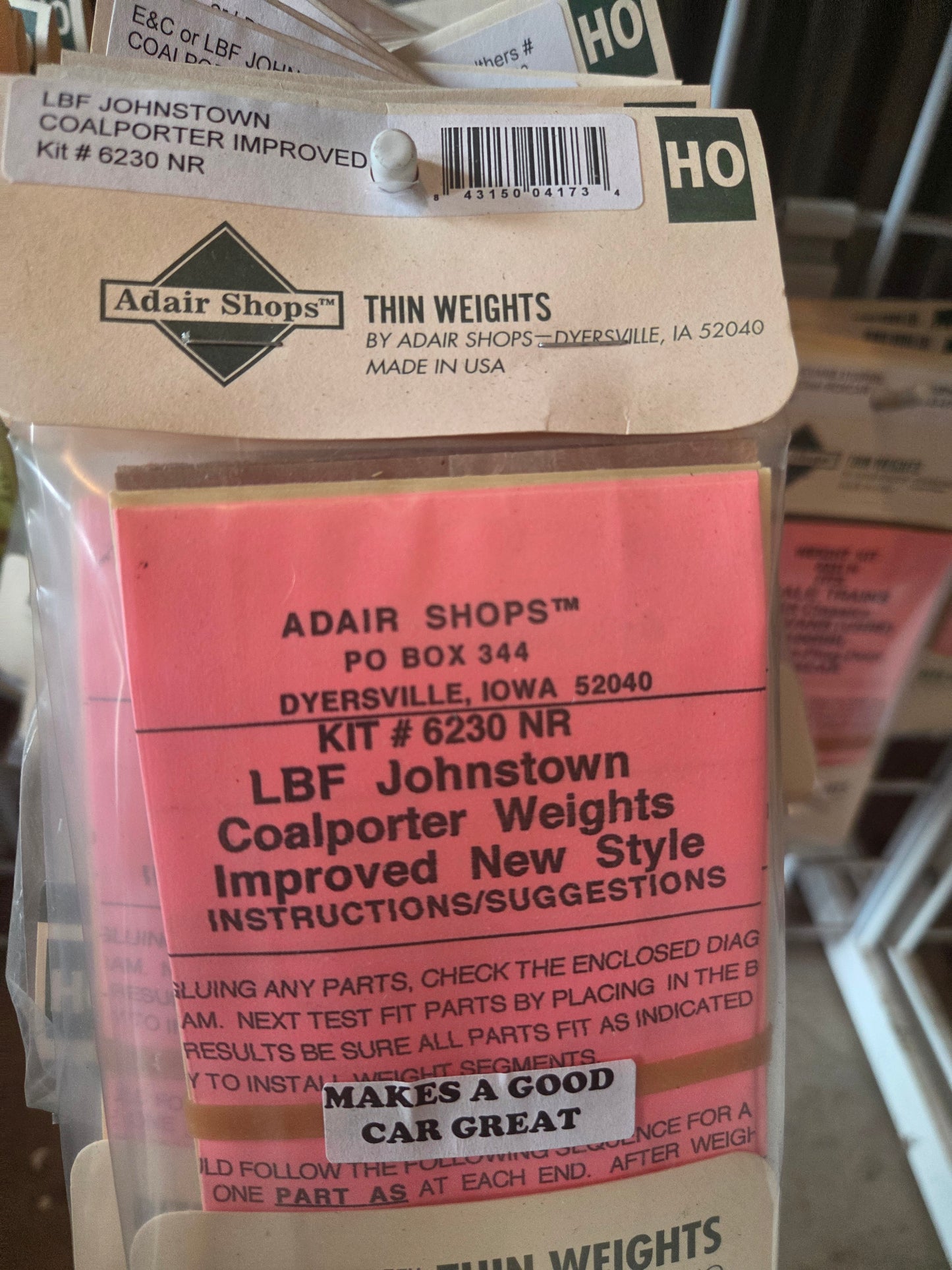 Weight Kit HO for LBF& E&C or Huber Johnstown Coalporter