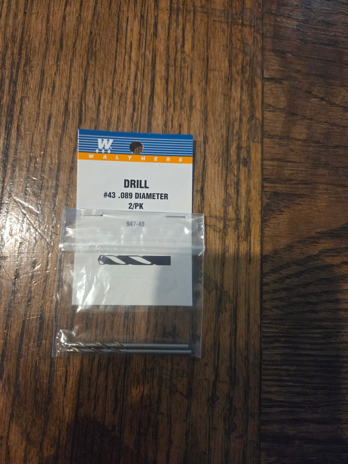 Walthers HO 947-43 Tools Drill Bit - pkg(2) #43 - .089" Diameter