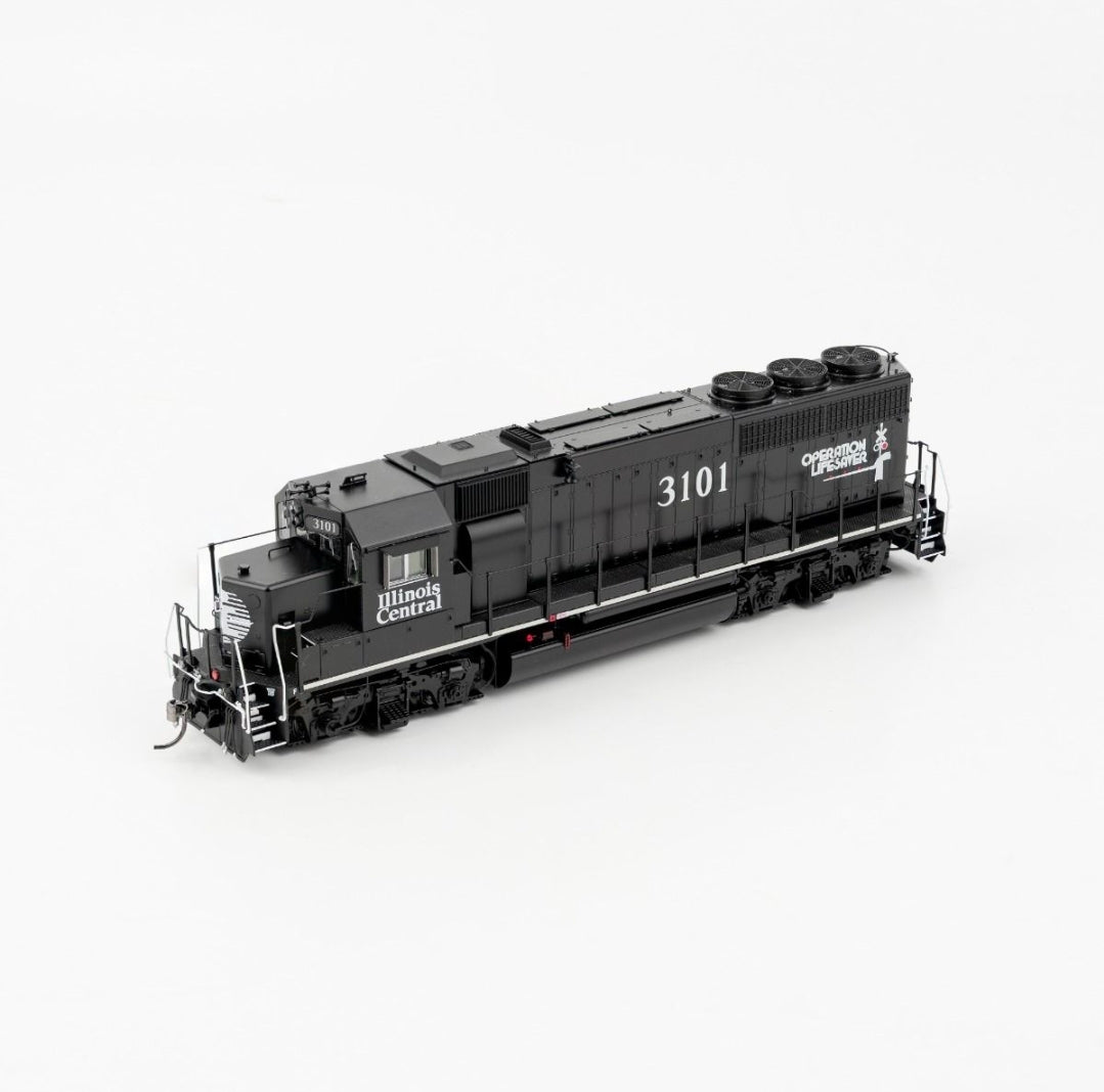 Rapido HO 40010 Diesel Locomotive EMD GP40 (DC Silent) Illinois Central #3137