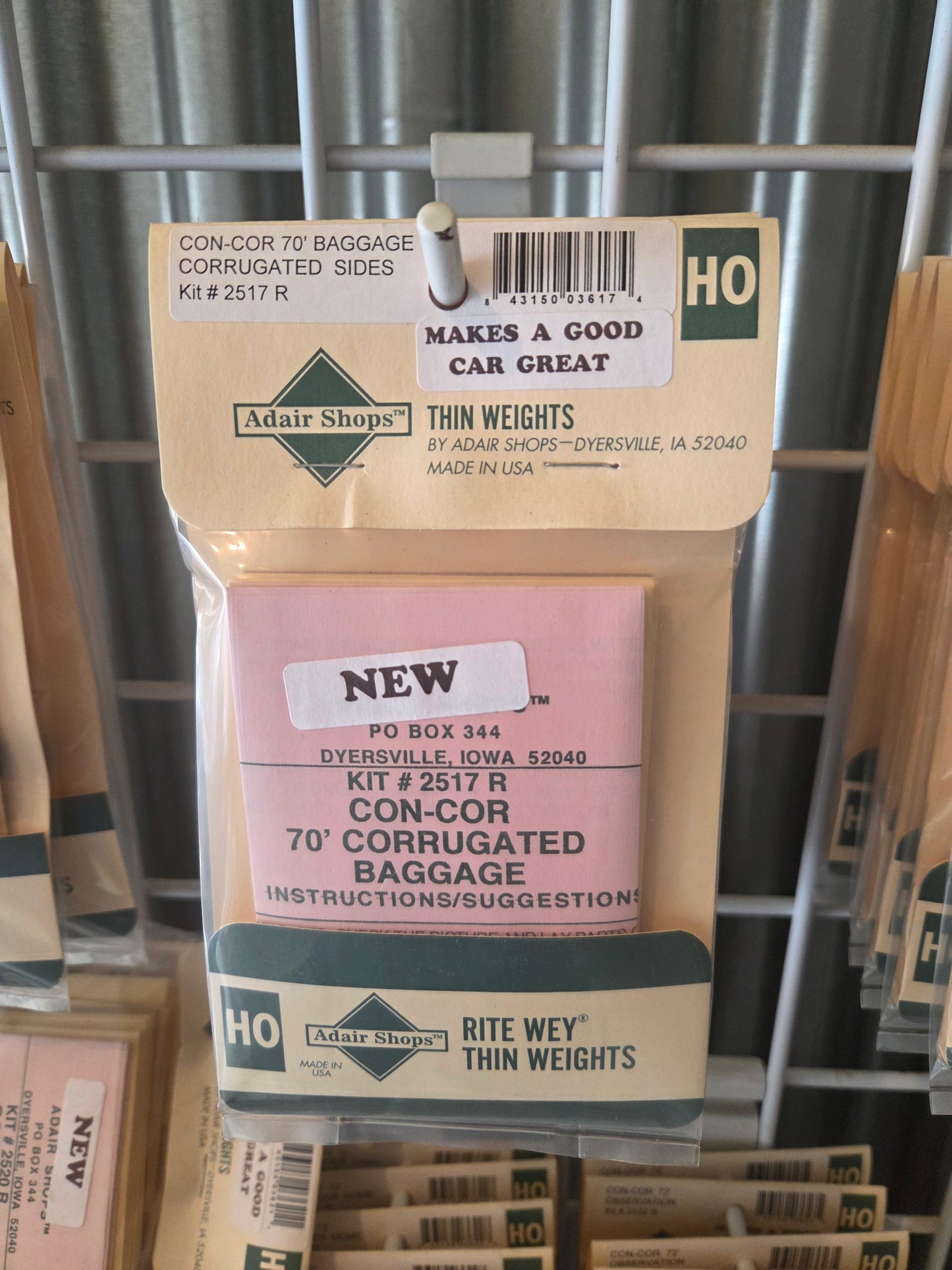 Weight Kit HO for Con-Cor 7'0' Baggage - Corrugated Sides
