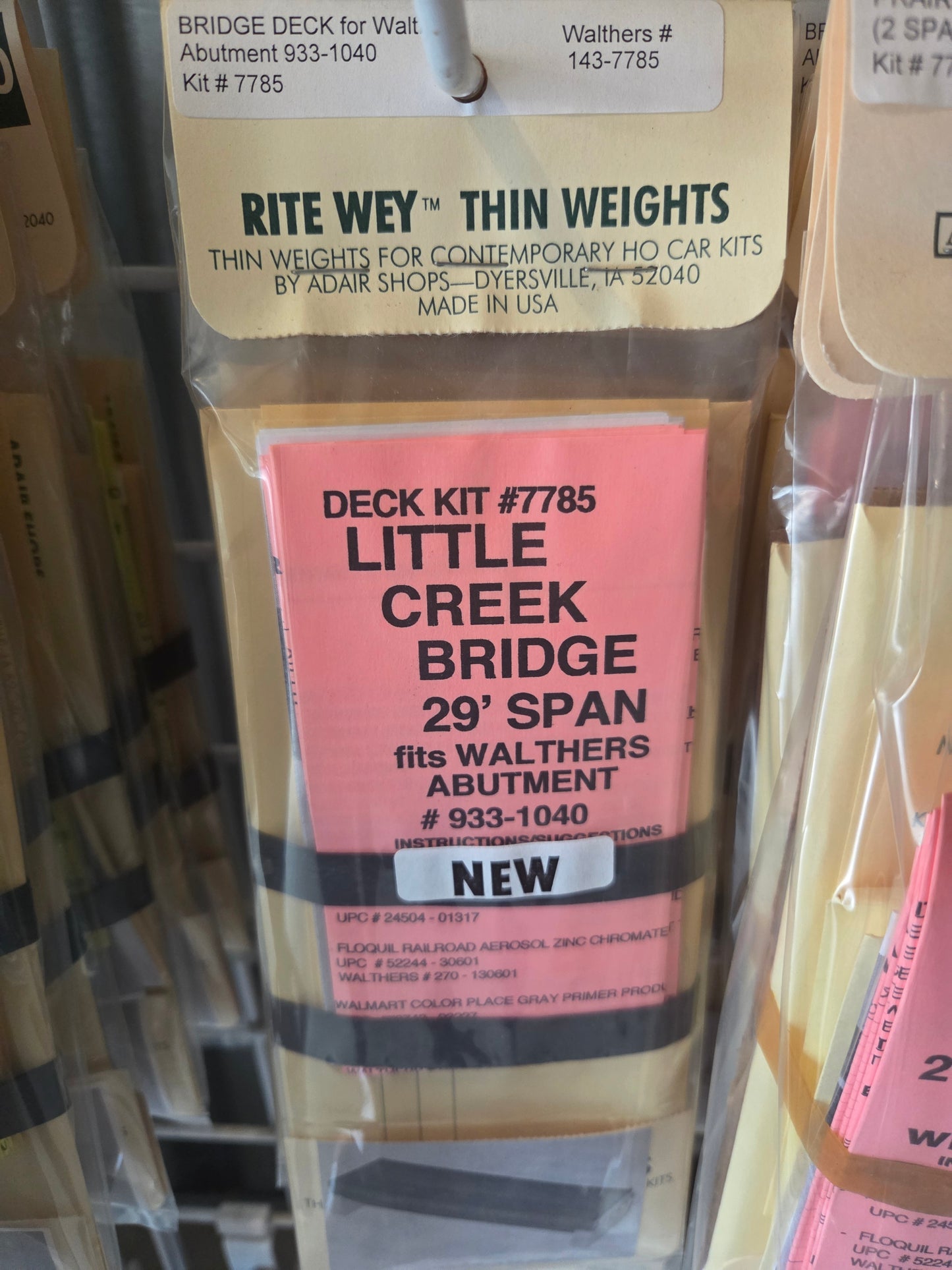 Weight Kit HO for Little Creek Bridge 29' Span fits Walthers 933 -1040