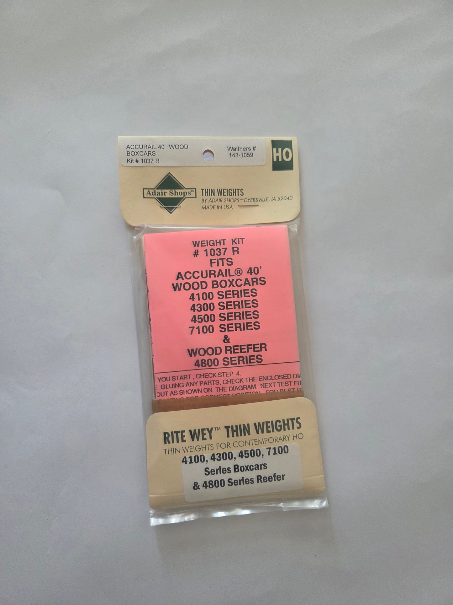 Weight Kit HO Scale for Accurail 40' Wood Boxcars