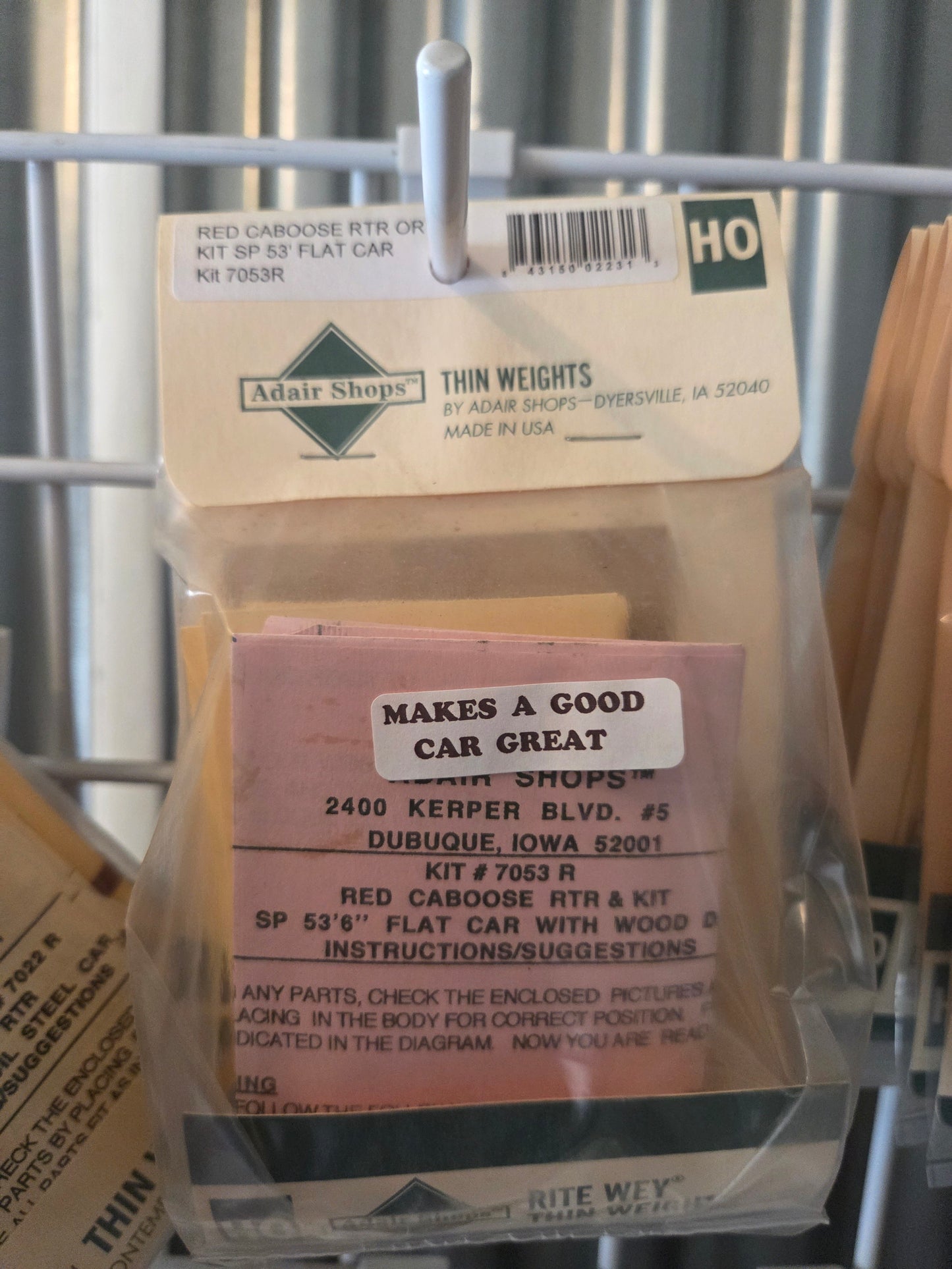 Weight Kit HO for Red Caboose 53' 6" Flat Car With Wood Deck