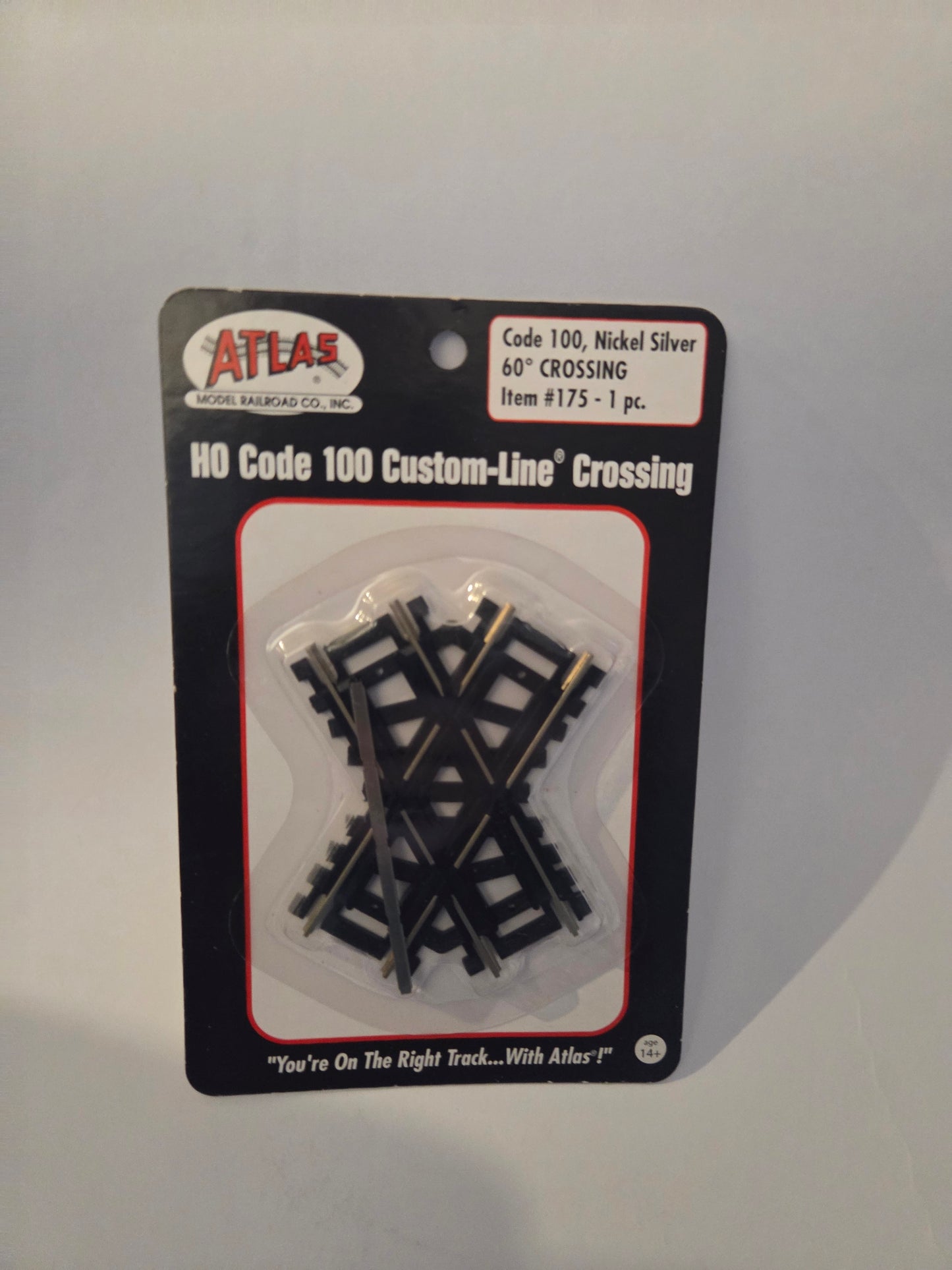 HO scale model railroad track - Atlas HO 175 Track Custom-Line(R) Crossing - Code 100 60 Degrees 3"