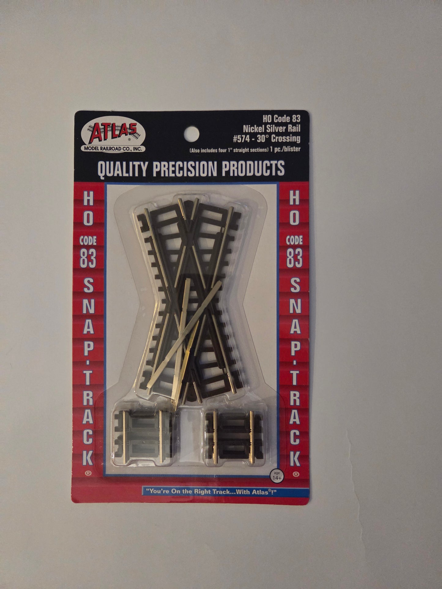 Atlas HO Scale Track Code 83, Nickel Silver Rail & Brown Ties 30 Degree Crossing