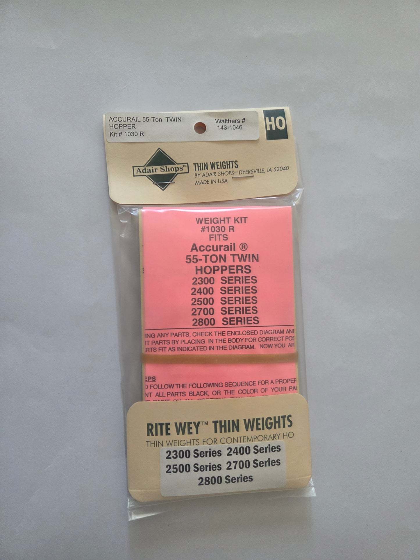 Weight Kit HO for Accurail 55-Ton Twin Hopper