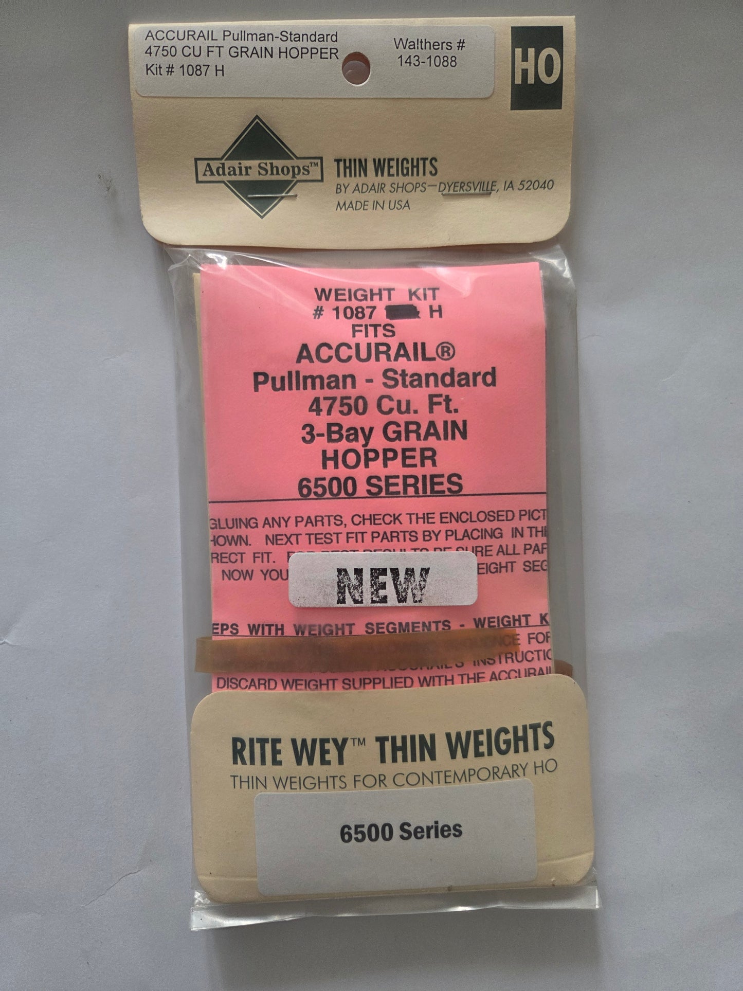 Weight Kit HO for Accurail 4750 Cu Ft Grain Hopper