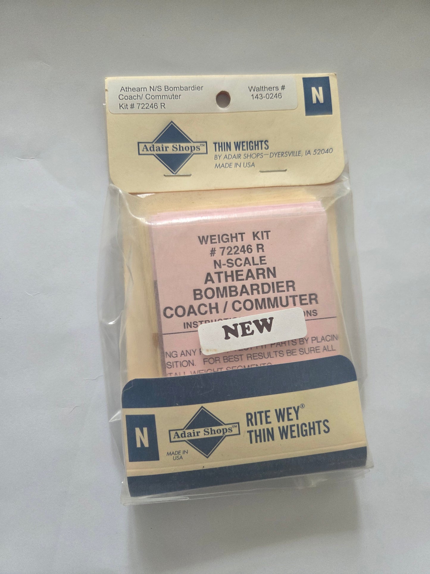 Weight Kit HO for Athearn Bombardier Coach / Commuter