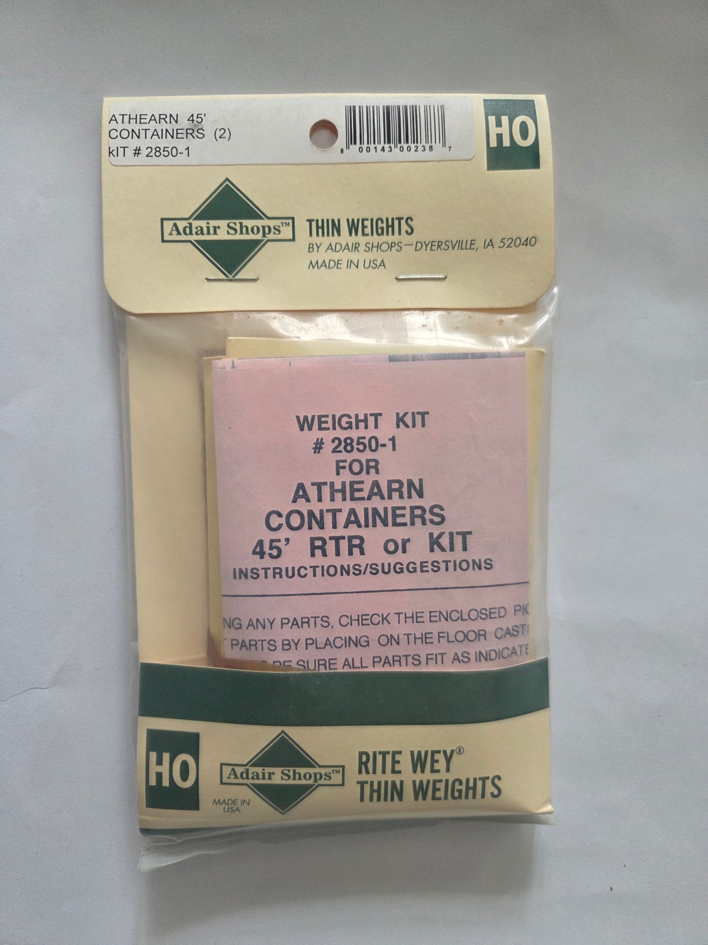 Weight Kit HO Scale for Athearn 45' Containers