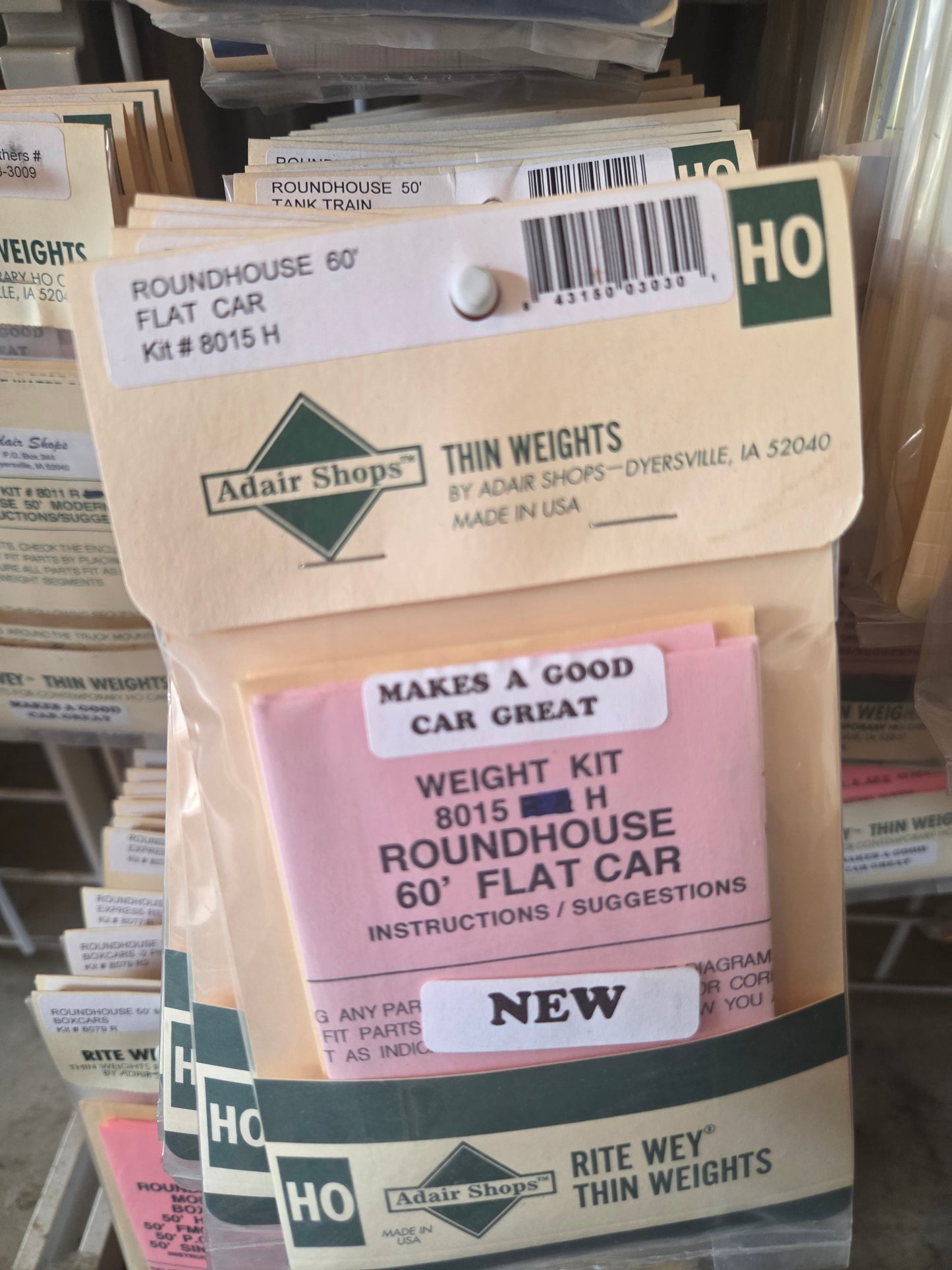 Weight Kit HO for Roundhouse 50' Bathtub Gondola
