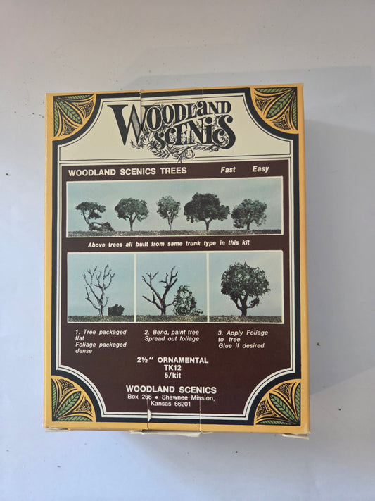 Woodland Scenics HO TK 12 Scenery Vintage 2 1/2" Ornamental Trees (5 Trees)