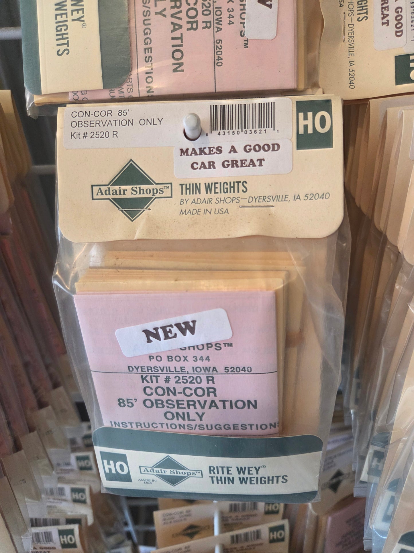 Weight Kit HO for Con-Cor 85' Observation Only