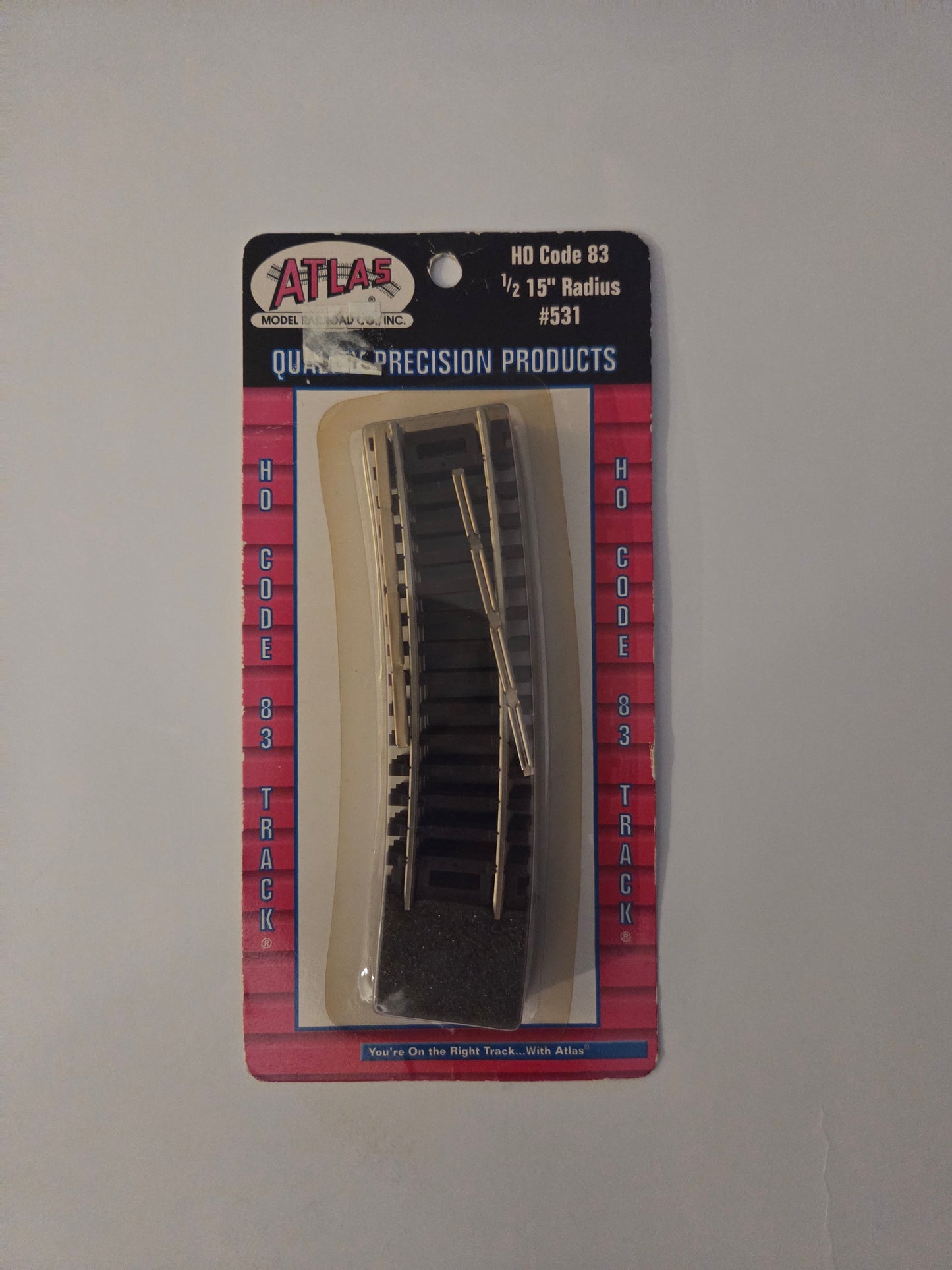 Atlas HO Scale Track Code 83, Nickel Silver Rail 1/2 Section 15" Radius (4 pack)