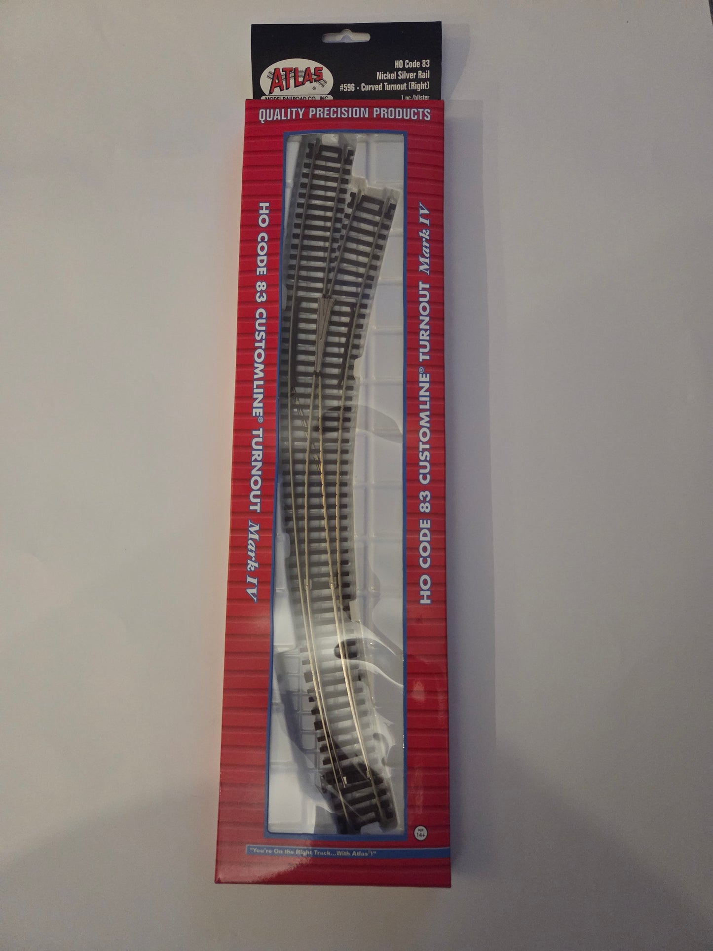 Atlas HO Scale Track Code 83 22" Inside Radius Curved Turnout Right