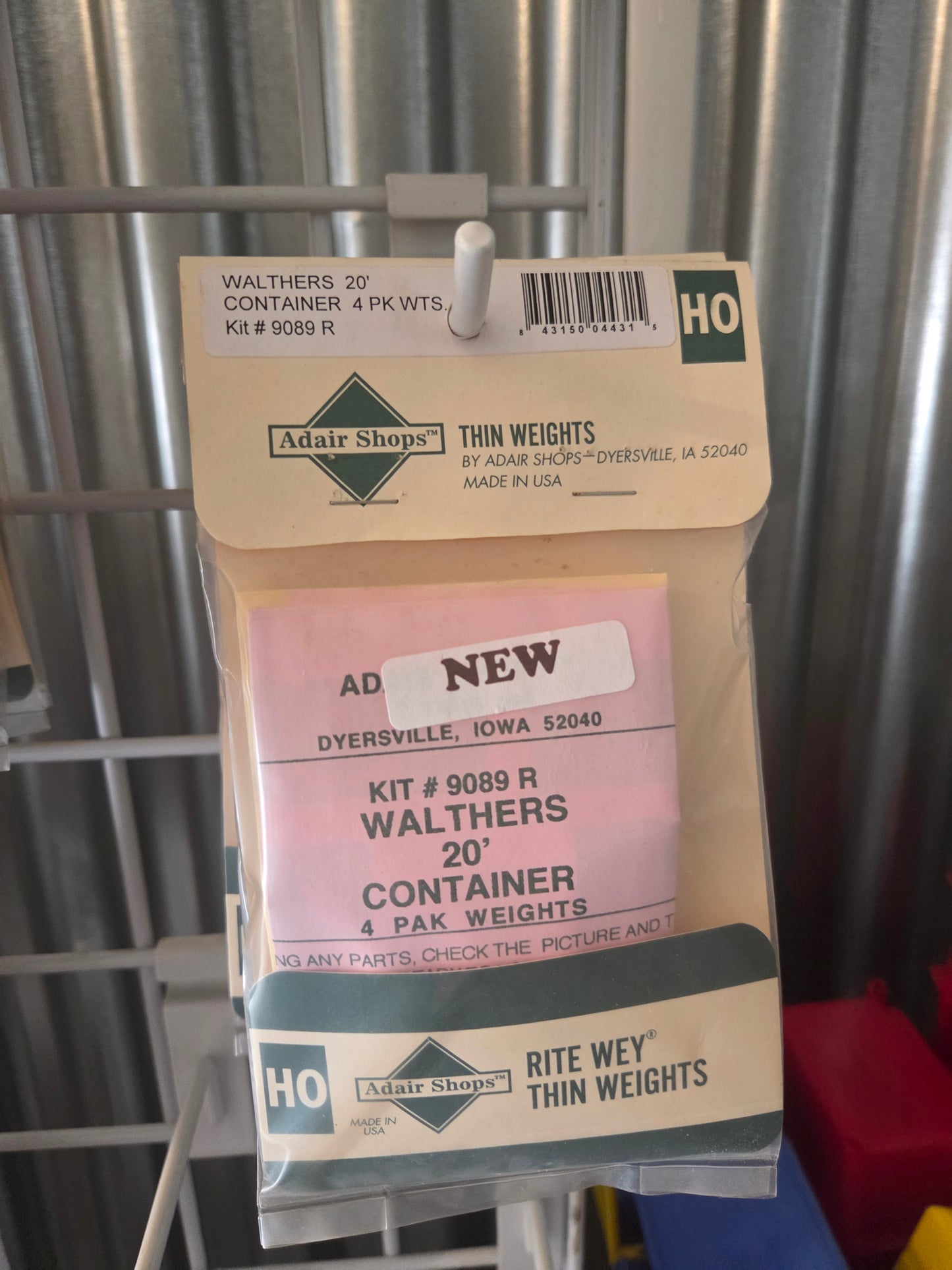 Weight Kit HO for Walthers 20' Container 4 Pak