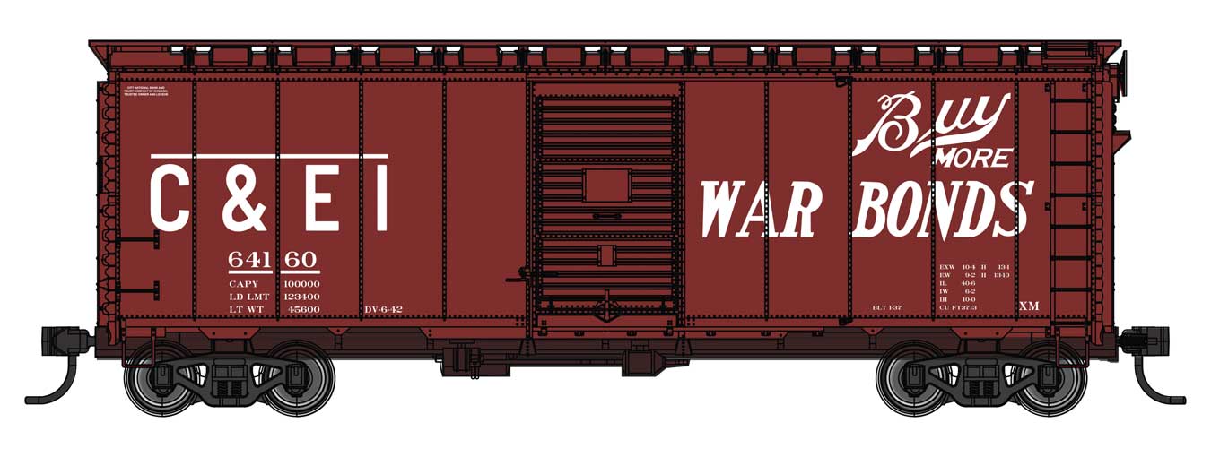 Walthers HO 910-2745 Boxcar 40' AAR Modified 1937 Boxcar RTR Chicago & Eastern Illinois #64160