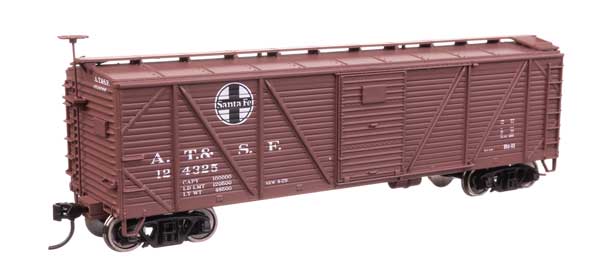 Walthers HO 910-40702 Box 40' ARA Single-Sheathed Boxcar Santa Fe #124325