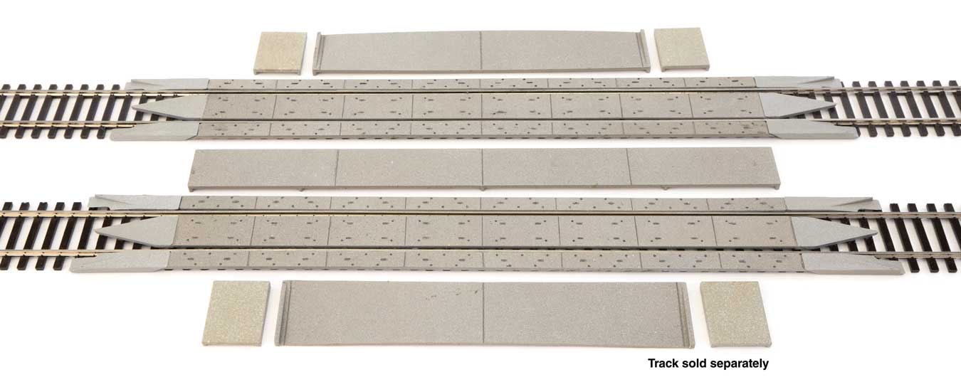 Walthers HO 948-83115 Kit Modern Concrete Crossing w/ Rerailer Ends