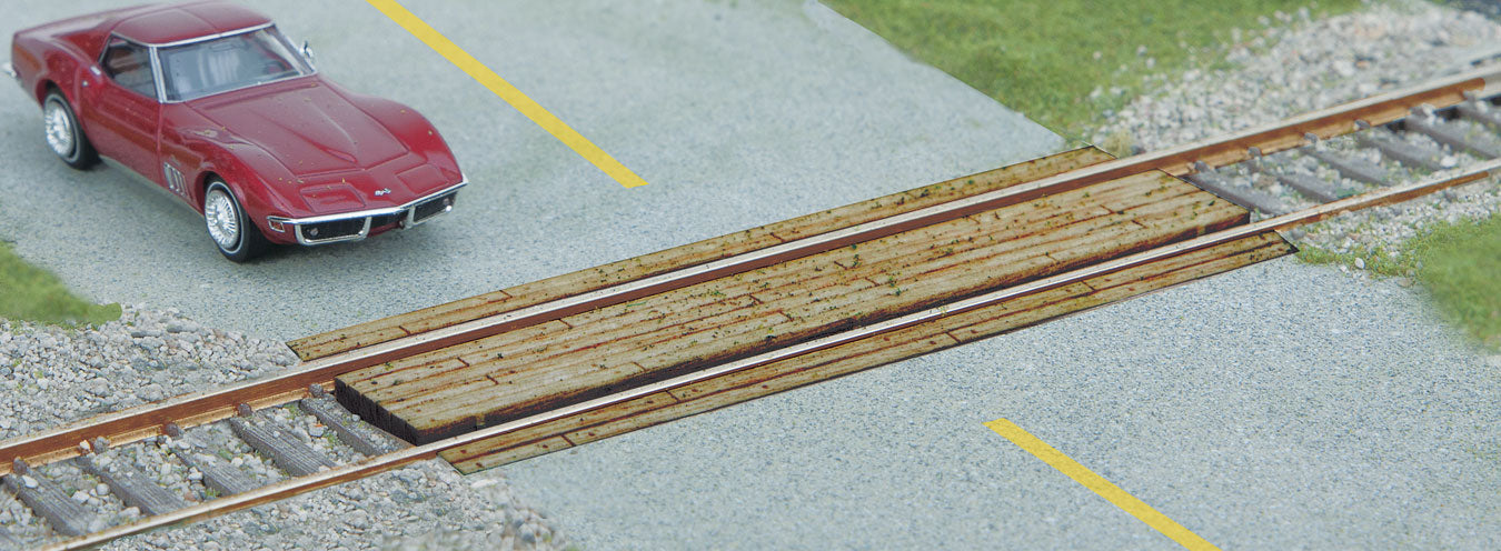 Walthers 949-4158 SceneMaster Wood Grade Crossing -- Laser-Cut Wood Kit - Single