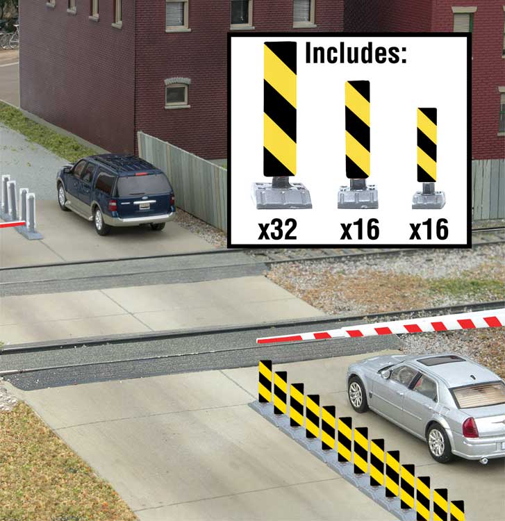 Walthers HO Scale 949-4168 SceneMaster Quiet Crossing Markers (Yellow/Black)