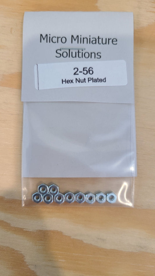 HO scale model railroad hex nuts - 2-56 Plated Steel Hex Nut, Package Of 10