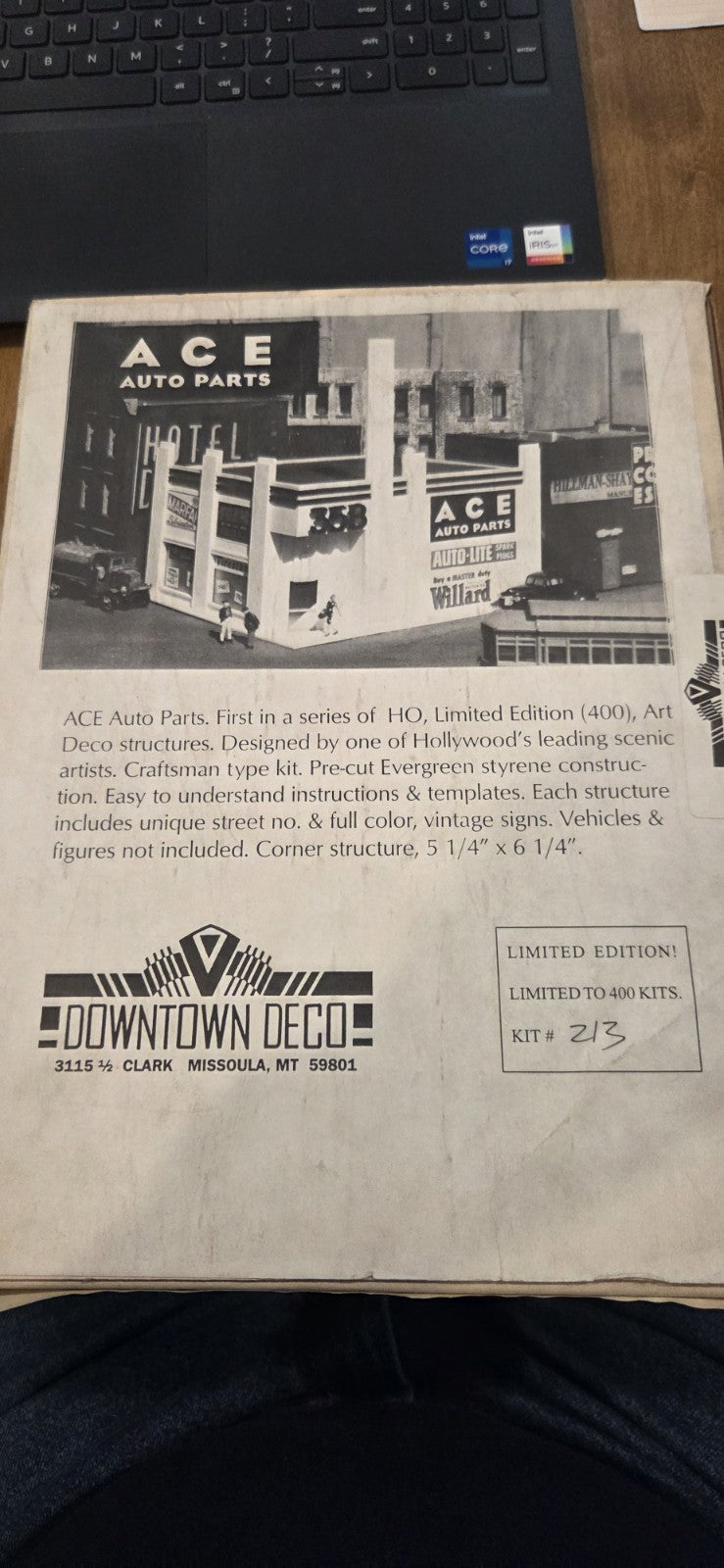 Downtown Deco HO scale model building kit - Downton Deco Ace Auto Parts Craftsman Styrene Kit. Long
