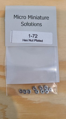 HO scale model railroad hex nuts - 1-72 Plated Steel Hex Nut, Package Of 10