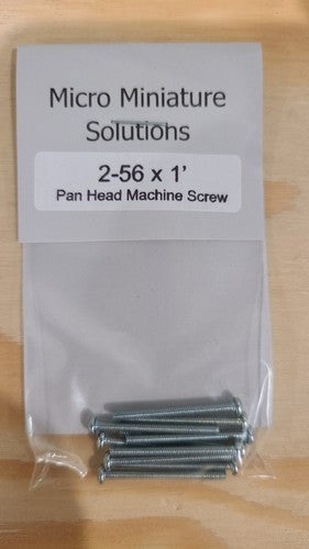 HO scale model railroad screws - 2-56 x 1"  Machine Screws, Perfect For Mounting Trucks On Wooden Car Kits
