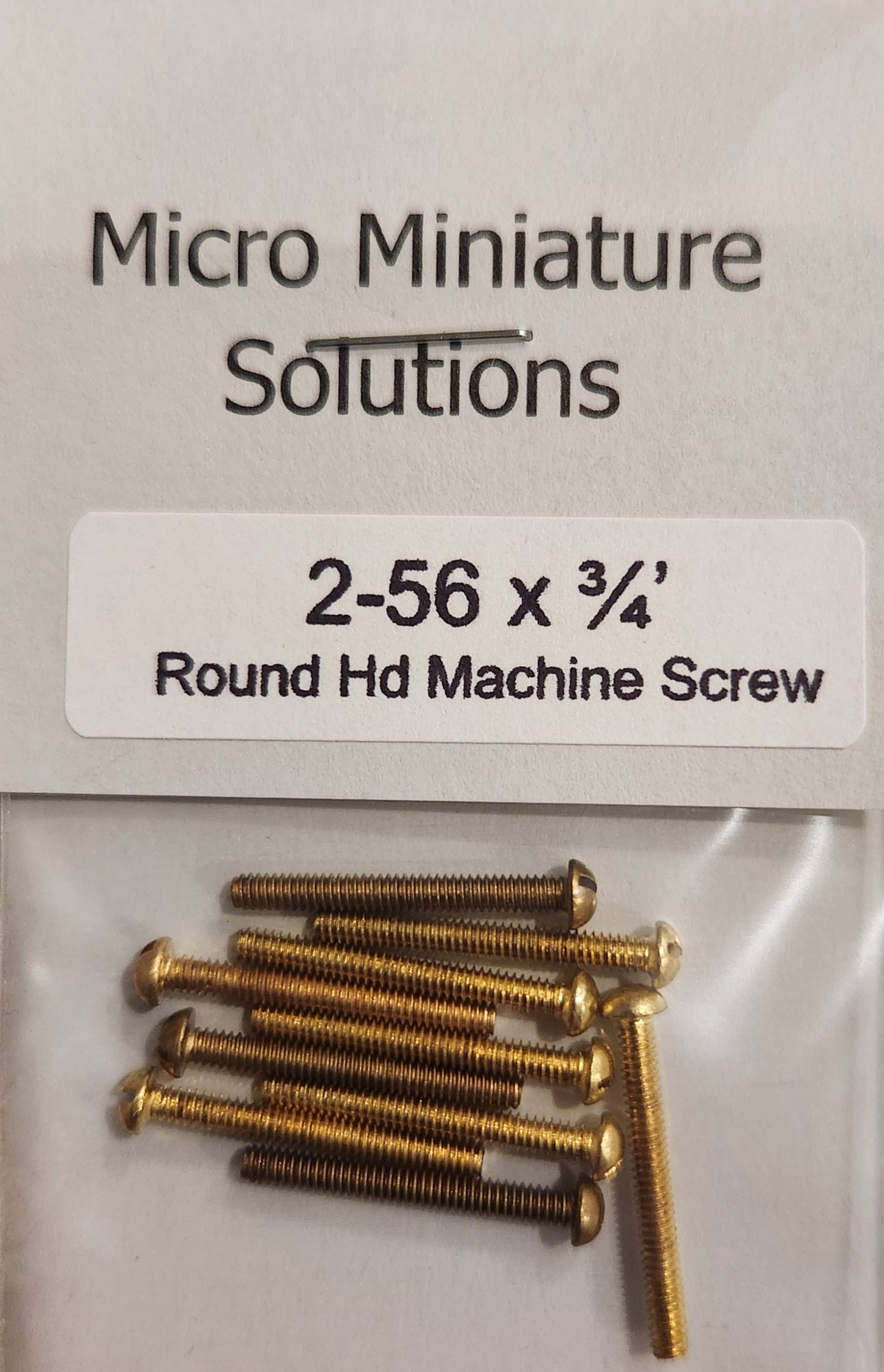 2-56 x 3/4’ - Round Head Machine Screws - 10 Count