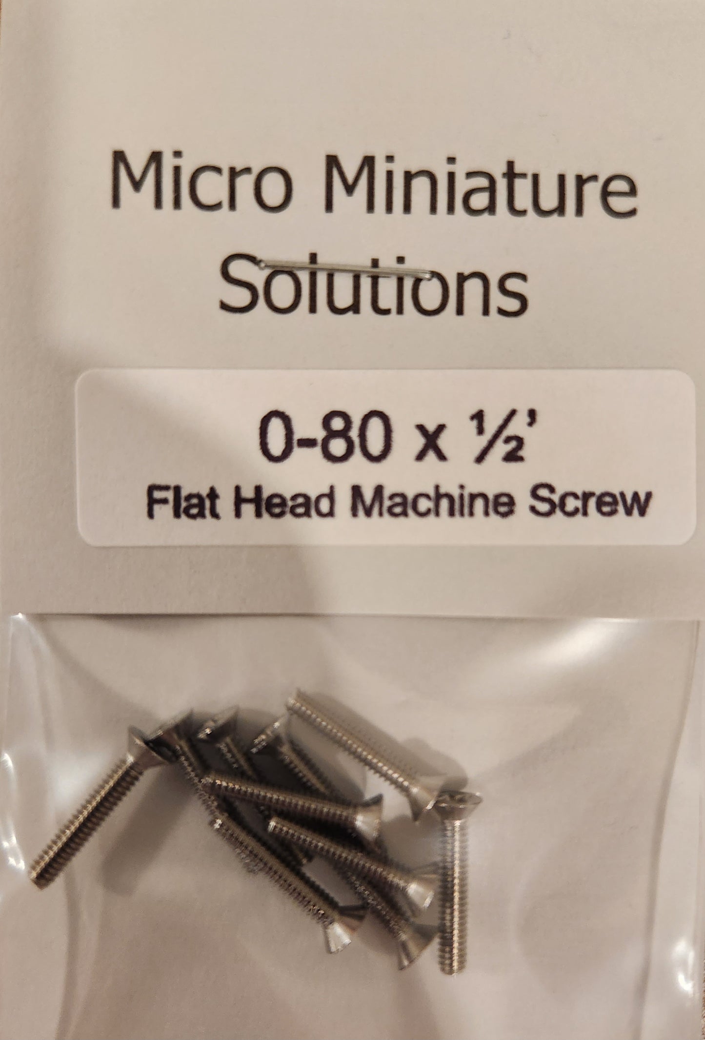 0-80 x 1/2’ - Flat Head Machine Screws - 10 Count