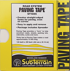 Woodland Scenics 1455 Paving Tape(TM) - SubTerrain System Road System 1/4" x 30'