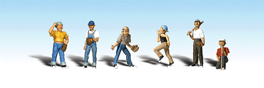 Woodland Scenics HO Scale A1870 Scenic Accents Baseball Players II (pack of 6)