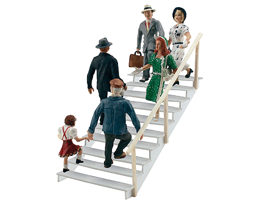 Woodland Scenics HO Scale A1954 Scenic Accents Taking the Stairs (pack of 6)