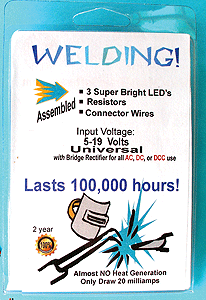 Evan Designs HO U5W Electronics Welding LEDs - Universal 9-19V AC, DC & DCC pkg(3)