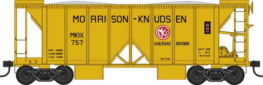 Bowser HO 43676 Ballast Car 70-Ton 2-Bay Ballast Hopper w/ Side Chutes RTR Morrison-Knudsen #757